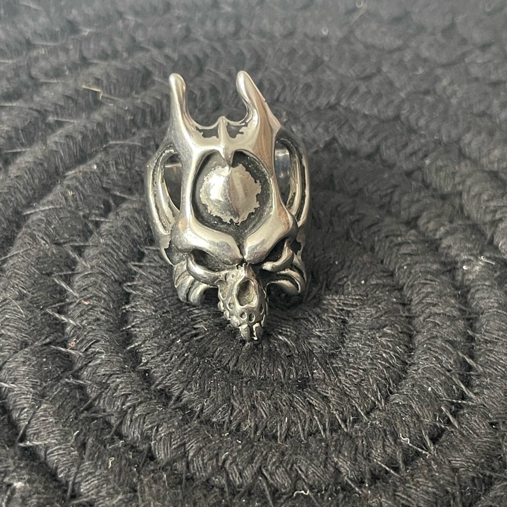 Demon Silver Skull Ring